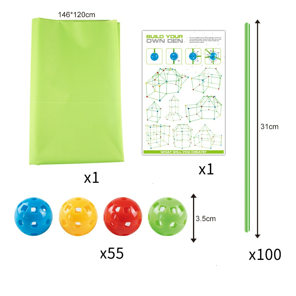 Children's Bead Tent Fort Building Kit Toy